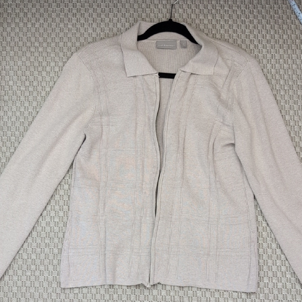 Croft & Barrow Cotton Tan Cardigan Sz M